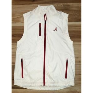 Ping Golf Vest Alabama Logo Mens White Burgandy Size S Full Zip Pockets